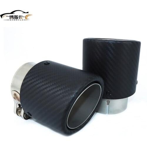 Exhaust pipe modified carbon fiber forged twill matte material exhaust tail throat 304 sandblasted matte style 120mm DZ017