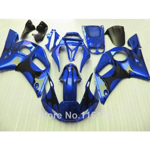 High grade ABS fairing kit for YAMAHA R6 1998-2002 black blue YZF R6 plastic fairings set 98 99 00 01 02 #3264