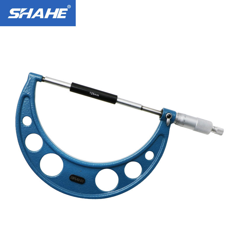 Shahe 125-150mm Good Quality High Accuracy Carbide tip Premium Outside Micrometer micrometer Measuring Tool 0.01mm
