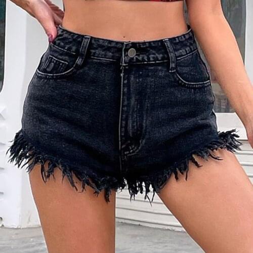 Sexy Fashion 2021 Womens Casual Denim Shorts Frayed Hem Ripped Jeans Shorts Pantalones De Mujer Kawaii 2021 Джинсовые Шорты