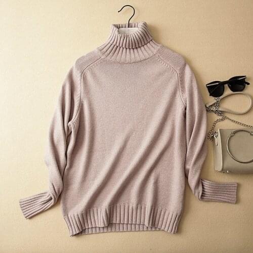 2019 New Womens Sweater and Turtleneck Pullover Sweater Long Sleeve Autumn Female Jumper Casual Knitted Sweaters Pull Femme M43