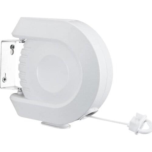 15m Retractable Clothesline Laundry Storage and Organization Portable Telescopic Punch Free Windproof Clothes Line (White)