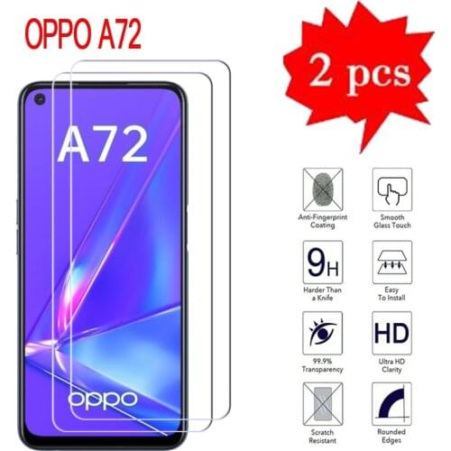 2Pcs For Glass Oppo A72 Phone Screen Protector Cover For Oppo A 72 4G 5G 9H 2.5D Explosion-proof Tempered Glass Protective Film