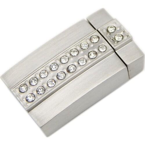 20pcs/lot hole: 12*3.5mm stainless steel Magnetic Clasp Flat Leather Cord Rope End Connector Diy Bracelet Strap Jewlery Making