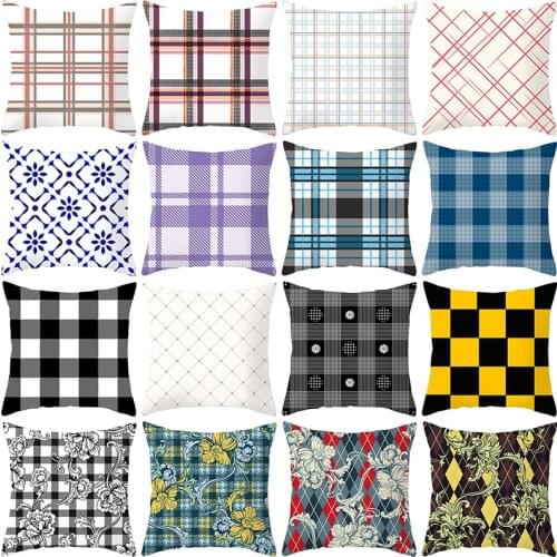 45x45cm Platz Kissen Abdeckung Plaid Druck Kissen Fällen Sofa Abdeckung Sitz Bett Werfen Kissenbezug Vintage Hause dekoration