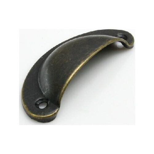 50pcs Shell handle metal handle drawer pulls vintage medicine cabinet handle semicircle