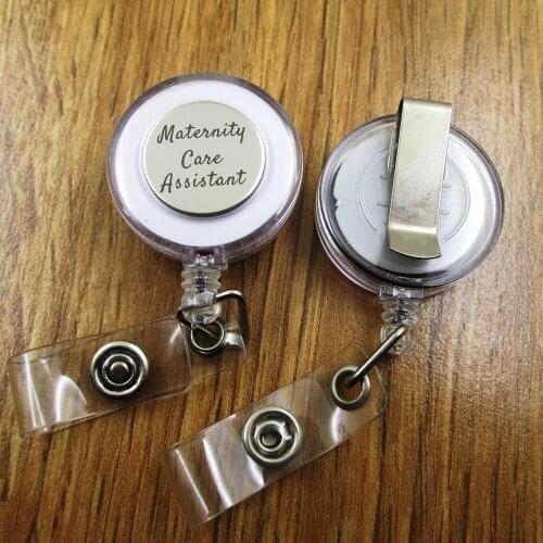Maternity care assistant ID Badge Reel gift for him/her friend family retractable recoil id badge holder work fun