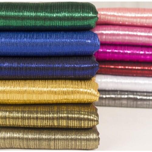 Knitted Elastic Jersey Fabric With Shiny Laser Foil Coated For Stage Performance Dress Clothing Curtails DIY Patchwork 100X160cm