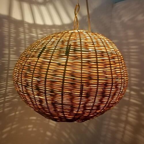 Ethnic decor chandelier Wicker Rattan straw suspension Morocco 3003211016