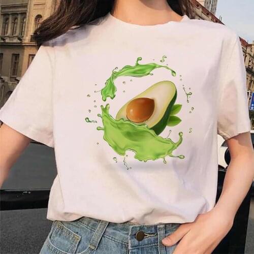 Half Avocado Graphic T Shirts Youth Gril White Tshirt For Women Family Modern Comfy T Shirt Arrivals Clothes Tumblr Mujer