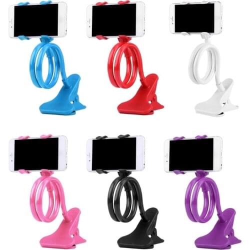 Mobile Lazy Bracket Two Clamp Flexible Phone Stand Holder for Cellphone Support