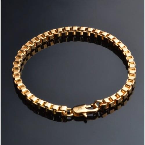 Hot New Gold Color 925 Silver Chain Bracelet For Men Chains Jewelry Fashion Gift Wholesale Fast Shipping