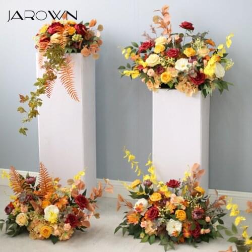JAROWN Customize Artificial Flower Row Flower Ball Floral Wedding Desktop Background Decor Opening Event Celebration Fake Flower