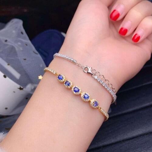 KJJEAXCMY fine jewelry natural sapphire 925 sterling silver new women hand bracelet support test classic hot selling