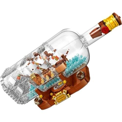 SX6006 Ship In A Bottle Drifting Boats Building Blocks Lepinblocks Childrens Playmobil Interesting Educational Kid Toys Gifts