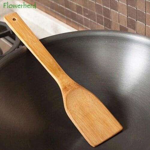 Natural Bamboo Kitchenware Rice Spatula Non-stick Pan 30cm Square Bamboo Spatula Creative