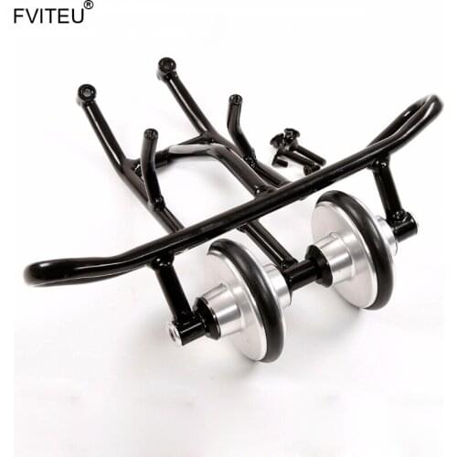 FVITEU Metal Rear wheel bar wheelie bar with Double wheel Set for 1/5 HPI KM Rovan Baja 5B SS 5T 5SC