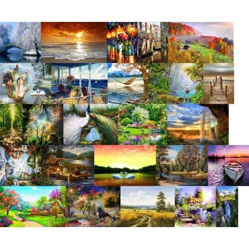R12537 Landscape Hut cross stitch kit people 18ct 14ct 11ct count canvas stitches embroidery DIY handmade needlework