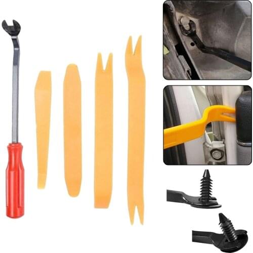 Car Door Panel Trim Removal Tool Kit Set Fastener Rivets Clip Remover Auto Dashboard Disassemble Handheld Plastic Tools