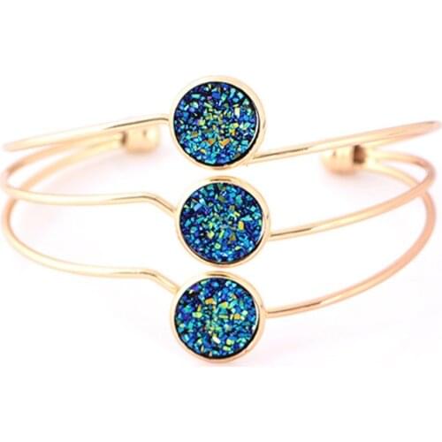 New Crystal Multilayer Cuff Bangles Copper Bracelets For Women Adjustable Open Jewelry Stainless Steel Bracelet Pulseiras#275198