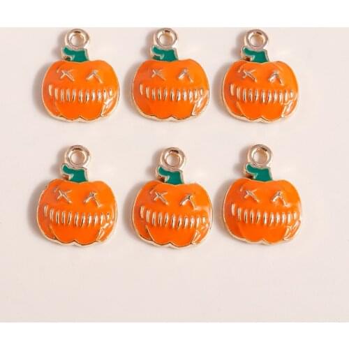 10pcs 12*15mm Halloween Jewelry Findings Pumpkin Charms for Necklaces Earrings Making Accessories Plant Pendants diy Jewelry