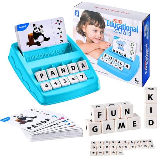 Early Learning Educational Montessori Recognize Animal Spelling Words Matching Game Kindergarten Baby Kids Learn Language Toys