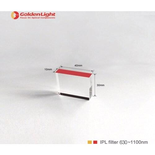 Size : 40*10*30mm , window size:40*10mm ,saphire-optic-filter for laser-hair-removal,wavelength:630nm~1200nm