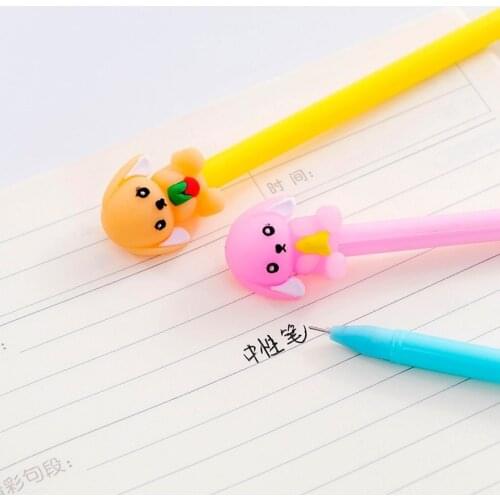 Super Adorable Bouncing Puppy Animal Cartoon Pen 0.5 Black Students Pen Stationery Wholesale