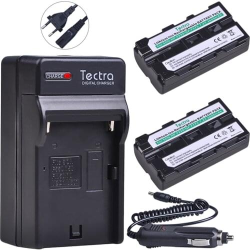 Tectra 2Pcs 2600mAh NP-F550 NP-F570 Battery for Sony CCD-SC55 CCD-TRV81 CCD-TRV90 NPF570 NP F550 Battery+Digital Charger+EU Plug