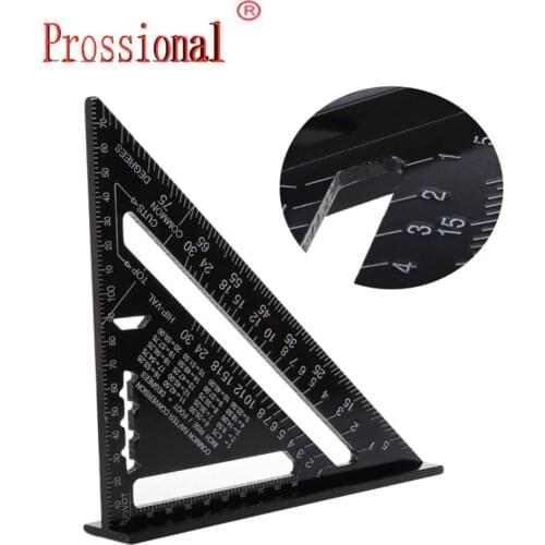 Angle Ruler 7/12 inch Metric Aluminum Alloy Triangular Measuring Ruler Woodwork Speed Square Triangle Angle Protractor
