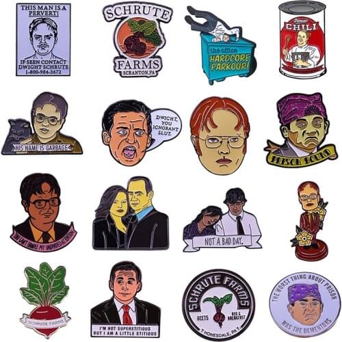 Creativity Office Figure Hard Enamel Pins Brooches Women Men Lapel Badges Backpack Collar Fashion Jewelry Gifts For Kids Friend