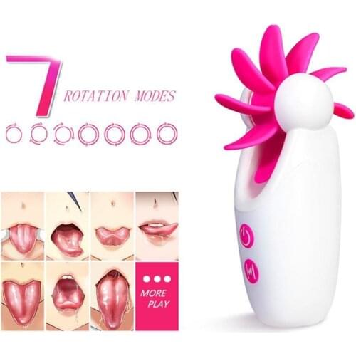 Licking vibrator 7 speed rotating vibrating oral sex tongue silicone toy for women dildo realistic vibrating panties sex toy