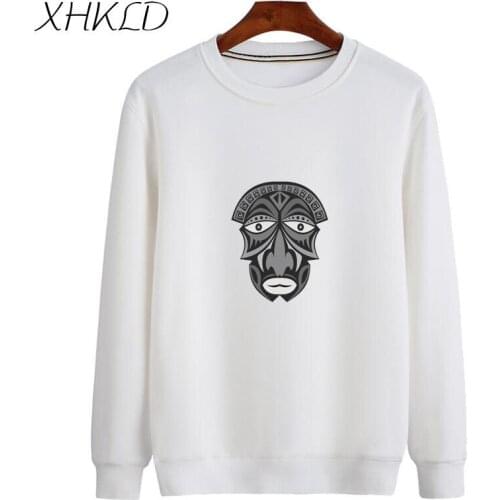 XHKLD Brand Sweatshirt Men Cotton Thicken Tops Unisex O neck Print Casual Long Sleeve Sportswear Pullover Hip Hop Coat Tracksuit