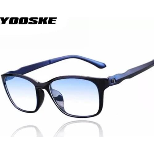 YOOSKE Anti Blue Light Reading Glasses Women Men Ultra-light Eyeglasses Anti-fatigue Hyperopia Eyewear