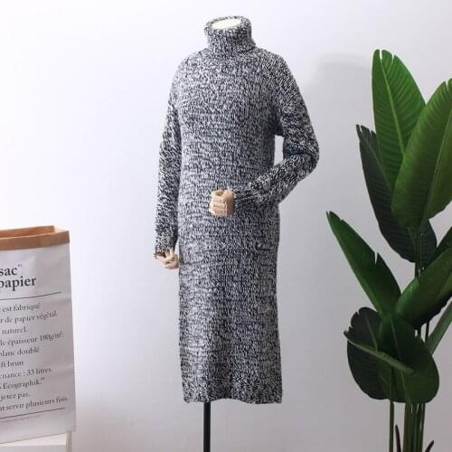 2018 Blusas De Inverno Feminina Jumper Knitting Dress Winter New Pattern Woman Long Fund Skirt Sweater Pullovers Turtleneck
