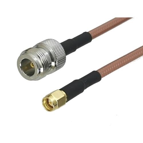 1Pcs RG142 N Female jack to SMA Male Plug Straight Connector RF Coaxial Jumper Pigtail Cable 6inch~10M