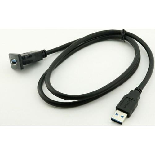 10pcs USB 3.0 A Male to Female Flush Panel Mount Cable for Car Motorcycle Dashboard 1m/2m