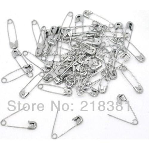 1000Pcs Silver Tone Safety Pins Findings Fit Brooch/garment accessories 19x5mm