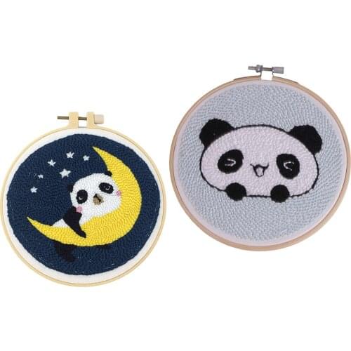 2 Pack Cute Animal Punch Embroidery Kits For Beginners Hand Craft