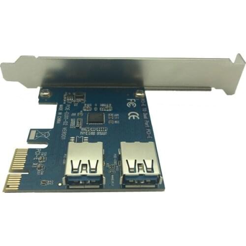 2 Slots PCI-E 1 to 2 PCI Express 16X Slot External Riser Card Adapter Board PCIe Port Multiplier Card for Bitcoin Mining Machine