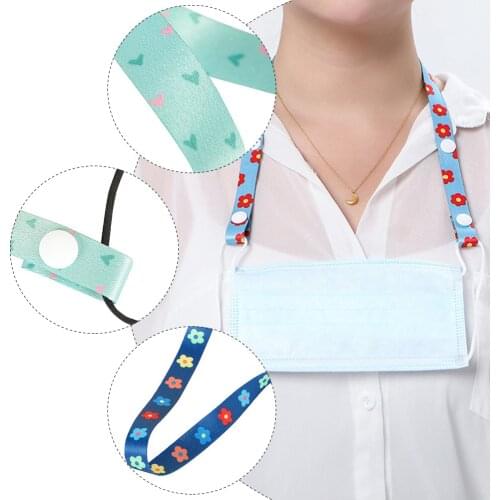 6PCS Portable Mouth Mask Hang on Neck Rope Hooks Adjustable Face Mask Extension Lanyard Mask Strap Safety Mask Holder Rope