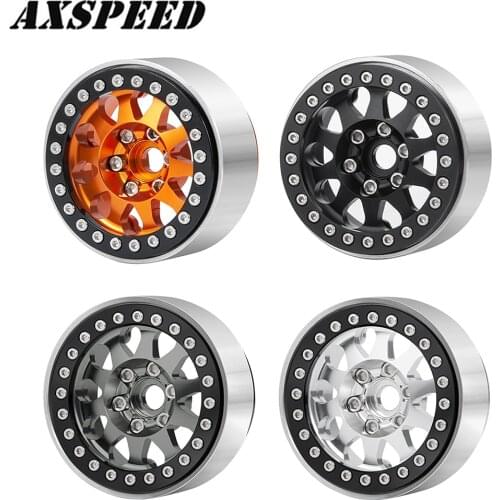 AXSPEED 4PCS 1.9" Beadlock Wheel Rim 10-Spoke Wheel Hub for 1:10 RC Crawler Axial SCX10 II 90046 TRX4 Tamiya MST Parts