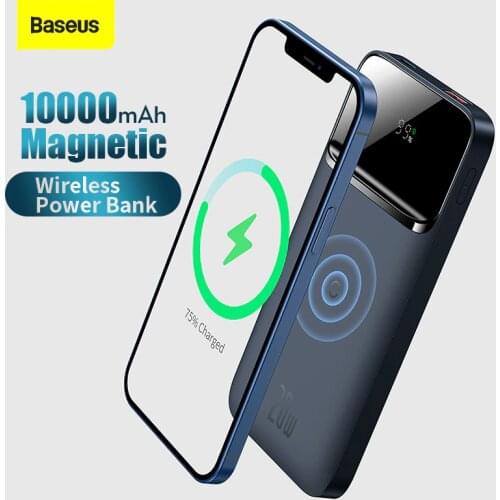 Baseus 10000mAh Portable Power Bank PD QC Fast Charging Powerbank Wireless Charging for Samsung For iPhone 12 Magnetic Charging