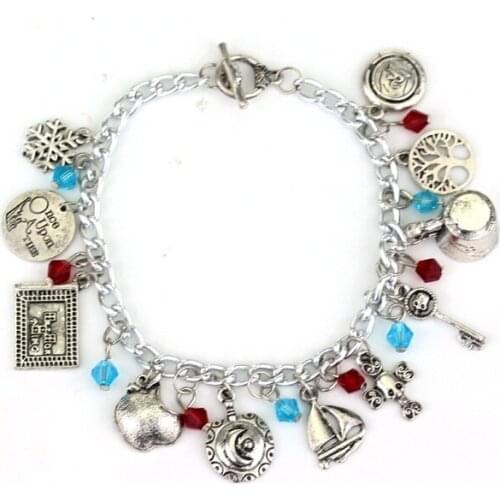 Movie Once Upon A Time Beauty and the Beast Broken Cup Pot Charm Girls women Bracelets & Bangles pendant jewelry wristlet