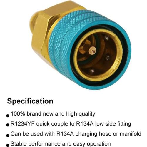 1x R1234YF Low Side Coupler to R134A Hose Adapter Quick Fitting Connector