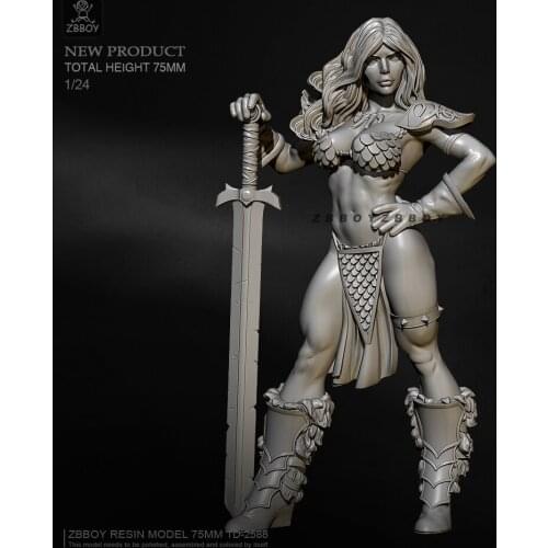 H75mm 1/24 Resin model kits figure beauty colorless and self-assembled TD-2588