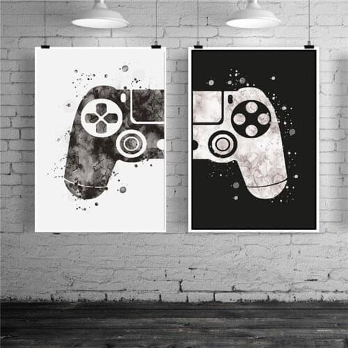 Gaming Room Canvas Paintings Gamepad Abstract Posters and Prints Wall Art Pictures Gamer Gift for Boys Children Room Decor