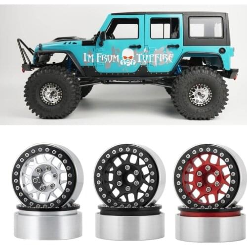 YEAHRUN Alloy Metal 1.9" Beadlock Wheel Rims For SCX10 TRX4 D90 CC01 TF2 1/10 RC Crawler