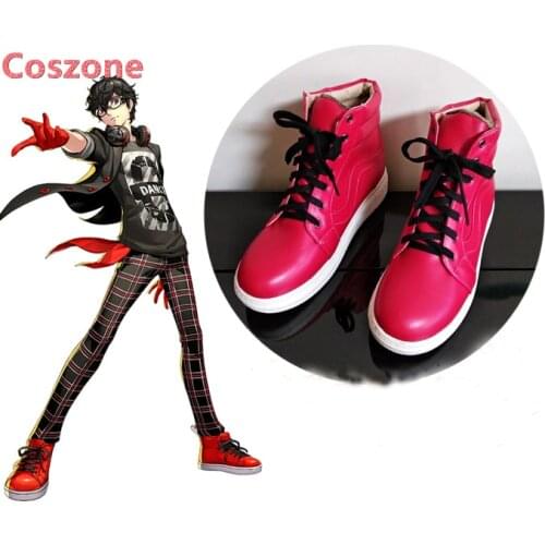 Persona 5 Dancing Star Night Amamiya Ren Red Cosplay Shoes Boots Halloween Carnival Cosplay Costume Accessories