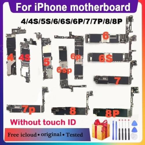 100% Original Unlocked For iphone 6 6s 7 8 Plus 5 5s 4S Motherboard For iphone 6s Plus 7 Plus 8 Logic Board With IOS+full Chips